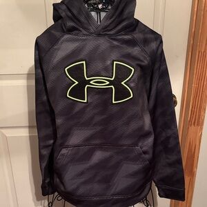 Under Armour Kids Black and Neon Green Hoodie